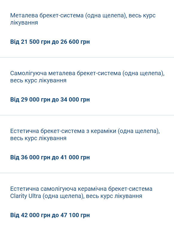 Сколько сейчас стоит поставить брекеты в Киеве: цены на разные виды